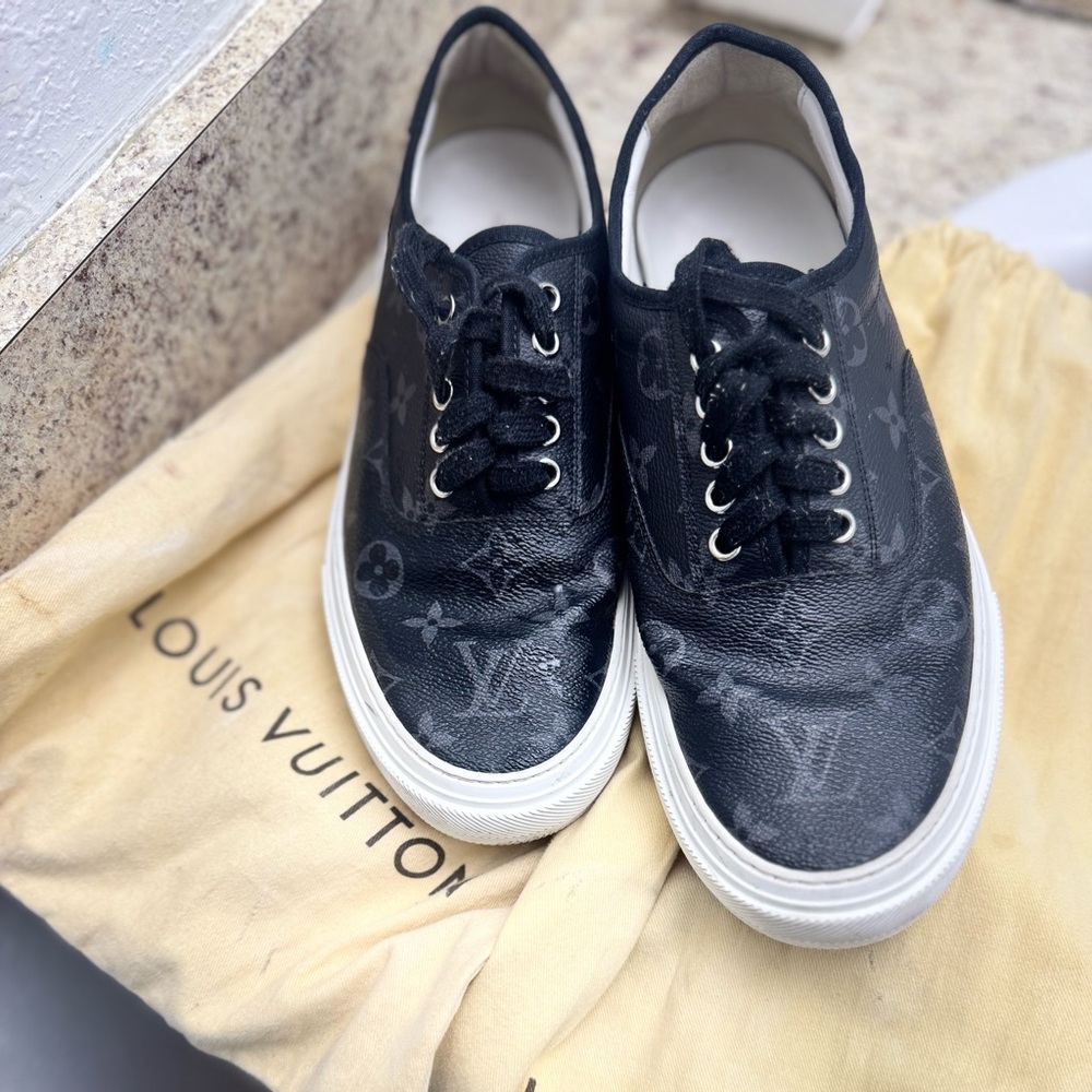 Louis Vuitton Black Monogram Sneakers - Picture 1 of 4